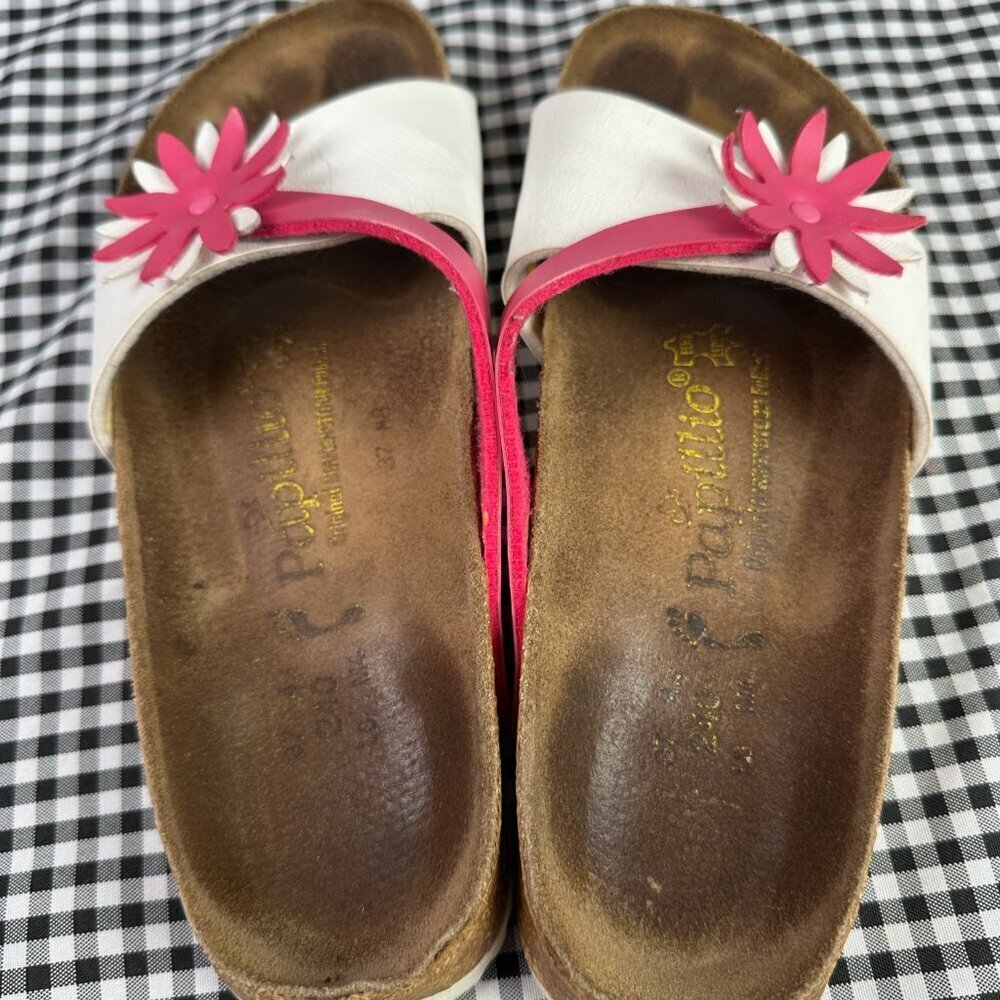 Birkenstock Papillio Pink White Floral Sandal Shoe Women's EU 37 / US 6 - Picture 3 of 4